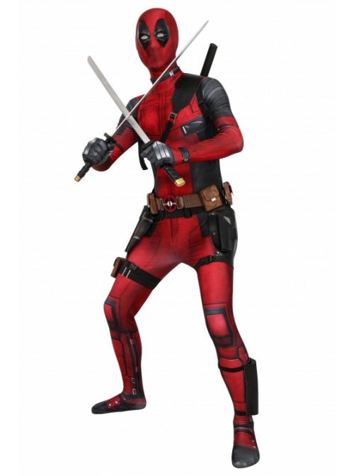 Deadpool Wade Wilson Costume Halloween Cosplay Bodysuit With Accessories