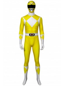 ZyuRanger Yellow Ranger Saber-toothed Tiger Boye Costume Halloween Cosplay Bodysuit