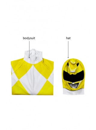 ZyuRanger Yellow Ranger Saber-toothed Tiger Boye Costume Halloween Cosplay Bodysuit