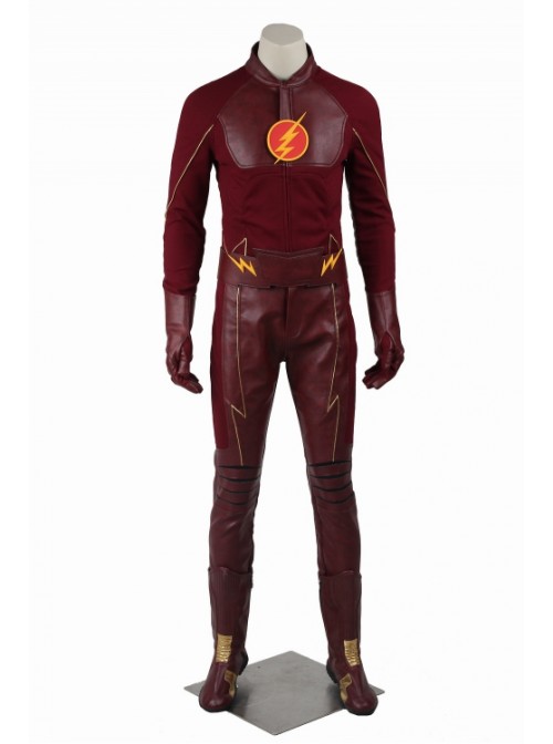 The Flash Season 1 Barry Allen Red Background Yellow Lightning Logo Suit The Flash Costume Halloween Superhero Cosplay