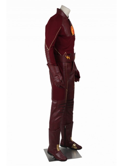 The Flash Season 1 Barry Allen Red Background Yellow Lightning Logo Suit The Flash Costume Halloween Superhero Cosplay