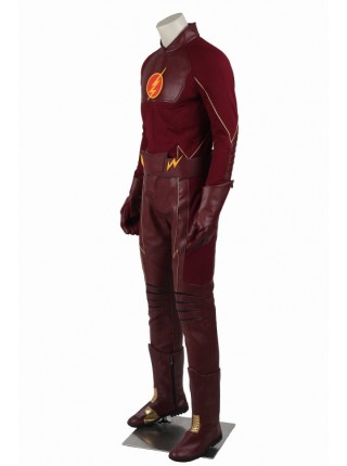 The Flash Season 1 Barry Allen Red Background Yellow Lightning Logo Suit The Flash Costume Halloween Superhero Cosplay