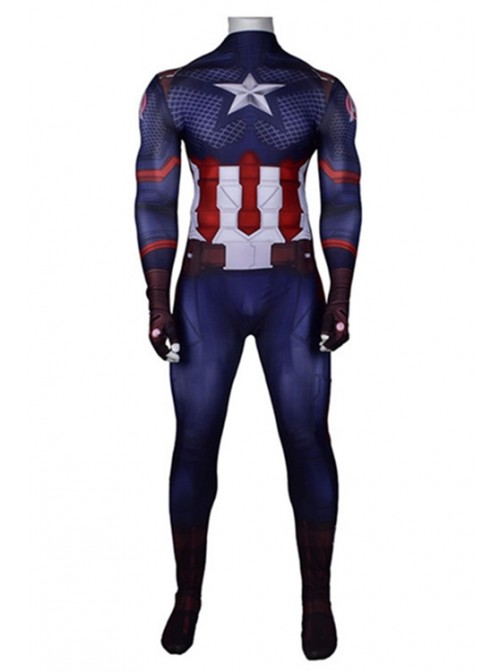 Captain America Fish Scale Skinny One-piece Suit Men's Costume