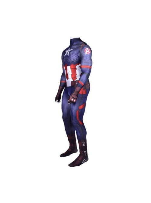 Captain America Fish Scale Skinny One-piece Suit Men's Costume