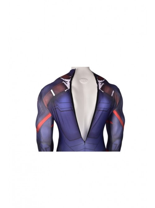 Captain America Fish Scale Skinny One-piece Suit Men's Costume