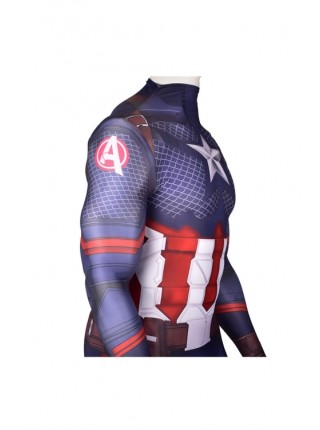 Captain America Fish Scale Skinny One-piece Suit Men's Costume