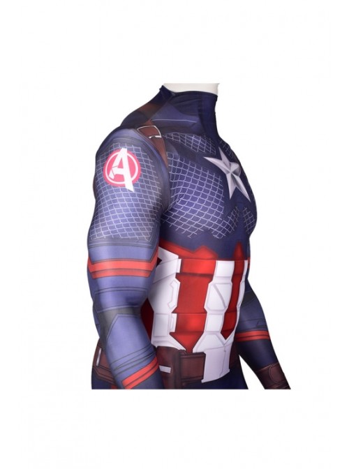 Captain America Fish Scale Skinny One-piece Suit Men's Costume