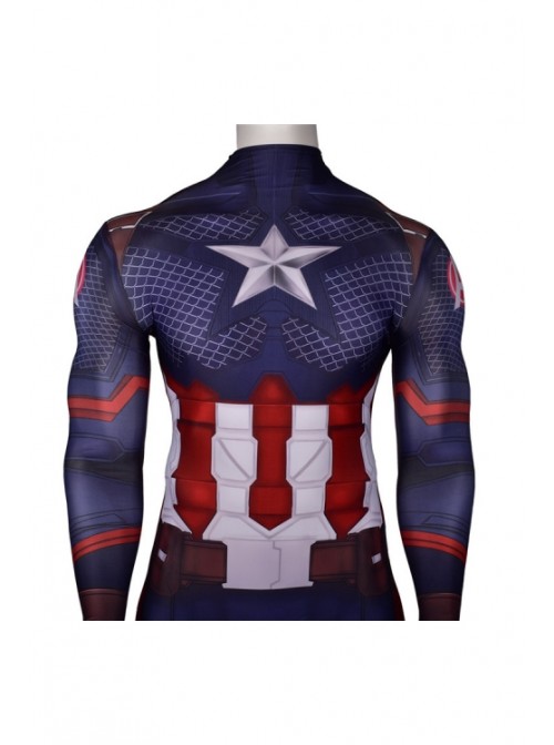 Captain America Fish Scale Skinny One-piece Suit Men's Costume