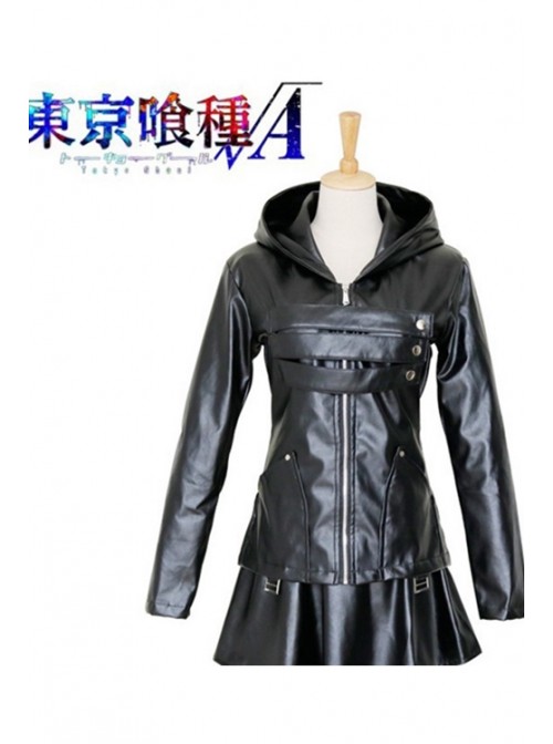 Tokyo Ghoul Kirishima Touka Doujin cosplay battle costume PU leather jacket