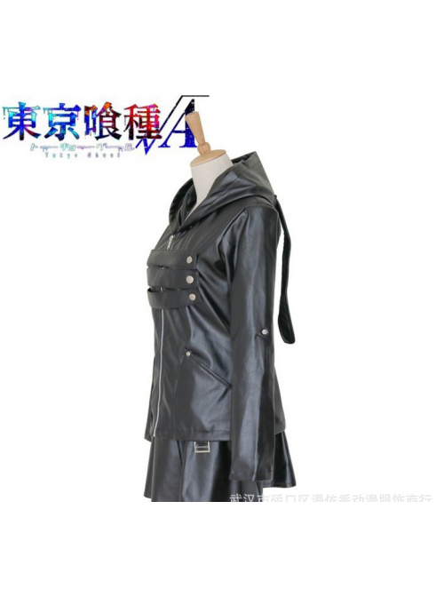 Tokyo Ghoul Kirishima Touka Doujin cosplay battle costume PU leather jacket