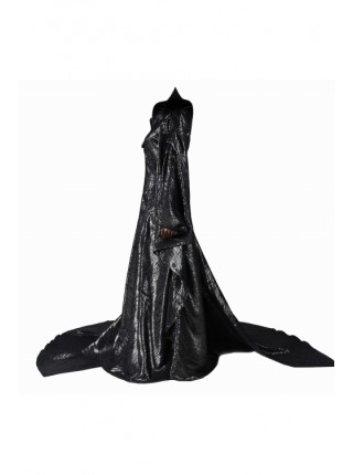 Movie Maleficent Black Long Dress Halloween Cosplay Costume