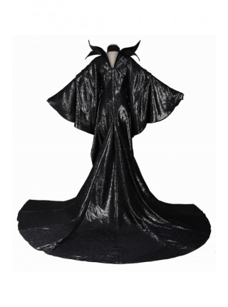 Movie Maleficent Black Long Dress Halloween Cosplay Costume