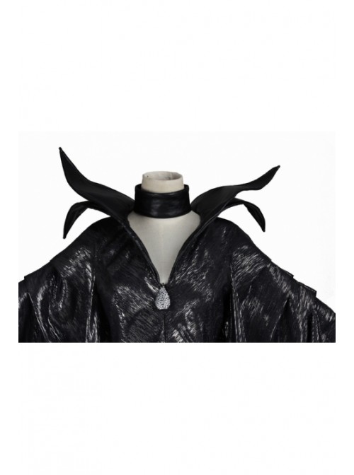 Movie Maleficent Black Long Dress Halloween Cosplay Costume