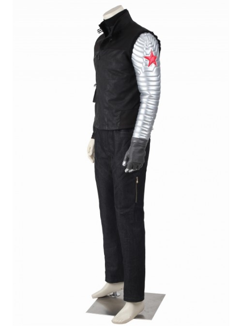 Captain America: Civil War Winter Soldier Bucky Barnes Halloween Cosplay Costume