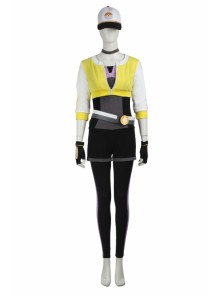 Game Pokemon Go Female Trainer Yellow Jacket Set Halloween Cosplay Costume