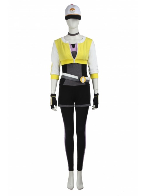 Game Pokemon Go Female Trainer Yellow Jacket Set Halloween Cosplay Costume