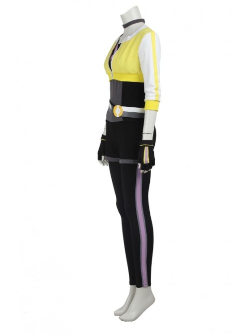 Game Pokemon Go Female Trainer Yellow Jacket Set Halloween Cosplay Costume