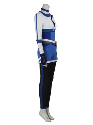 Game Pokemon Go Female Trainer Blue Bodysuit Set Halloween Cosplay Costume