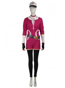 Game Pokemon Go Female Trainer Rose Red Bodysuit Set Halloween Cosplay Costume