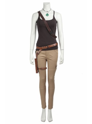 Tomb Raider Lara Croft Brown Vest Set Halloween Cosplay Costume