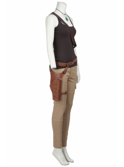 Tomb Raider Lara Croft Brown Vest Set Halloween Cosplay Costume