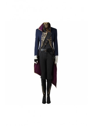 Dishonored 2 Queen Emily Navy Blue Coat Set Halloween Cosplay Costume