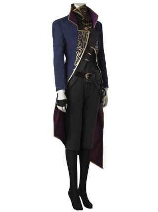 Dishonored 2 Queen Emily Navy Blue Coat Set Halloween Cosplay Costume