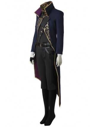 Dishonored 2 Queen Emily Navy Blue Coat Set Halloween Cosplay Costume