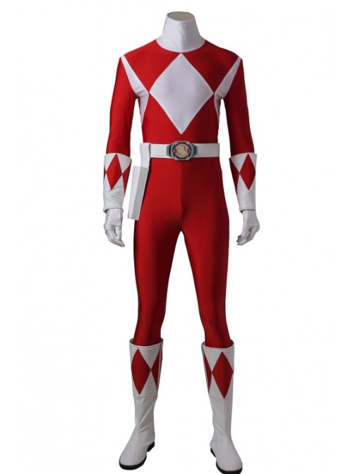 American Version Mighty Morphin Power Rangers Jason Tyrannosaurus Ranger Halloween Cosplay Costume