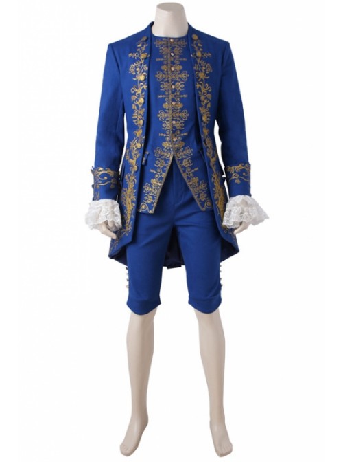 The Movie In 2017 Beauty And The Beast Navy Blue Suit Beast Halloween Cosplay Costume Set 1
