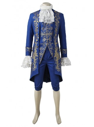 The Movie In 2017 Beauty And The Beast Navy Blue Suit Beast Halloween Cosplay Costume Set 2