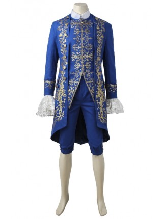 The Movie In 2017 Beauty And The Beast Navy Blue Suit Beast Halloween Cosplay Costume Set 2