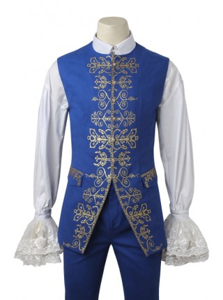 The Movie In 2017 Beauty And The Beast Navy Blue Suit Beast Halloween Cosplay Costume Set 2