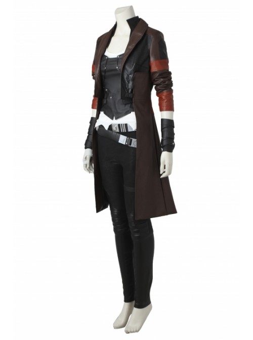 Guardians Of The Galaxy Vol. 2 Gamora Brown Leather Jacket Set Halloween Cosplay Costume