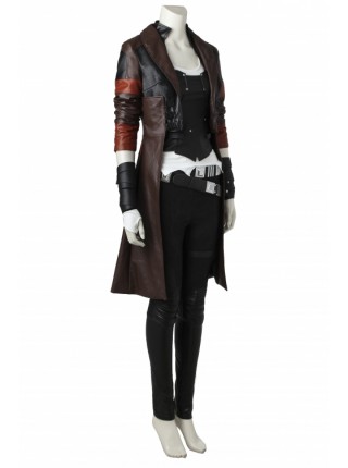 Guardians Of The Galaxy Vol. 2 Gamora Brown Leather Jacket Set Halloween Cosplay Costume