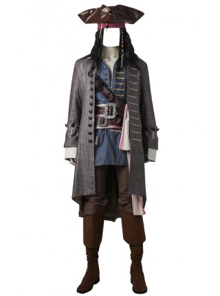 Pirates of the Caribbean: Dead Men Tell No Tales Captain Jack Sparrow Halloween Cosplay Costume