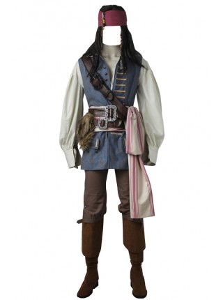 Pirates of the Caribbean: Dead Men Tell No Tales Captain Jack Sparrow Halloween Cosplay Costume