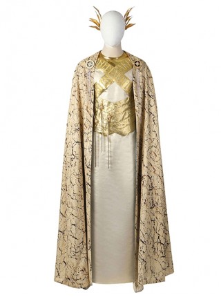 The Lord Of The Rings Ereinion Gil-galad Halloween Cosplay Costume Gold Luxury Long Cape Delicate Set
