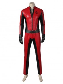 The Umbrella Academy Season 3 Ben No.2 Halloween Cosplay Costume Black Striped Red Bodysuit Set