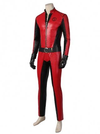 The Umbrella Academy Season 3 Ben No.2 Halloween Cosplay Costume Black Striped Red Bodysuit Set