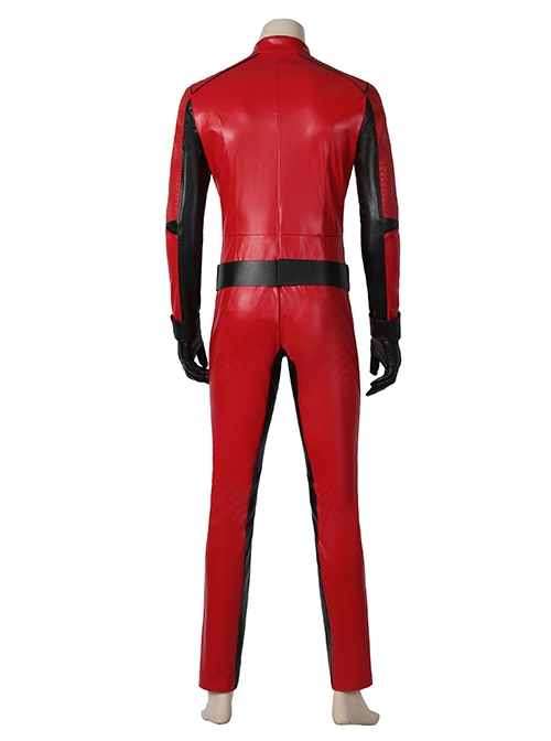 The Umbrella Academy Season 3 Ben No.2 Halloween Cosplay Costume Black Striped Red Bodysuit Set