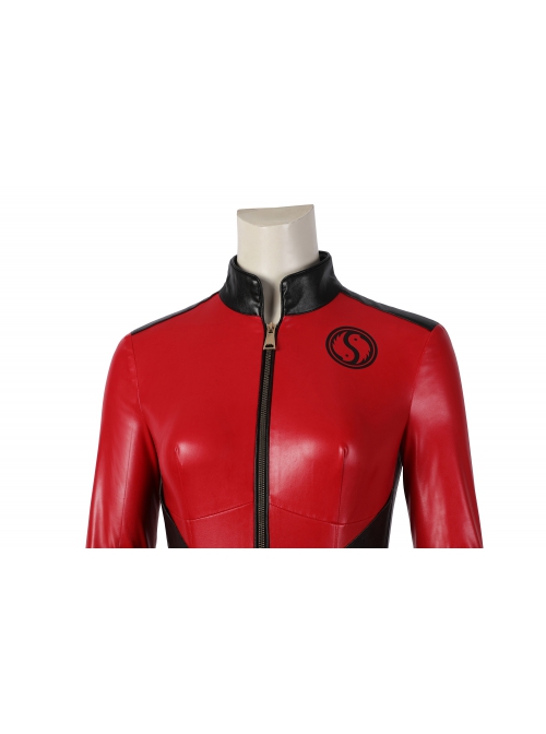 The Umbrella Academy Season 3 Sloane No.5 Halloween Cosplay Costume Female Slim Fit Red Bodysuit Set