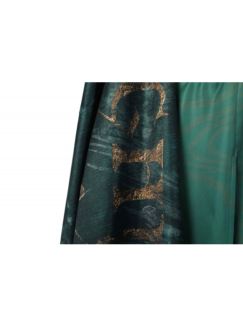 The Lord Of The Rings Elrond Halloween Cosplay Costume Delicate Gold Pattern Dark Green Cape Green Robe Set
