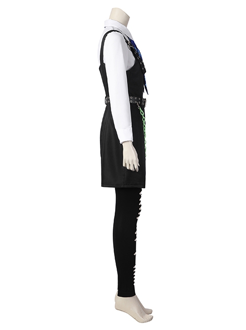 Monster High The Movie Frankie Stein Halloween Cosplay Costume White Shirt Black Dress Set