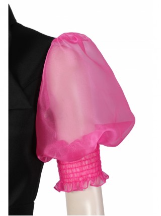 Monster High The Movie Draculaura Halloween Cosplay Costume Pink Puff Sleeve Black Dress Set