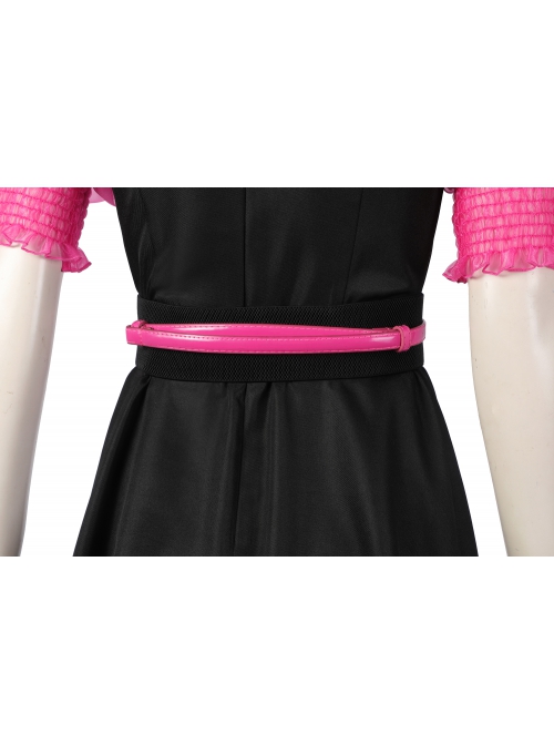 Monster High The Movie Draculaura Halloween Cosplay Costume Pink Puff Sleeve Black Dress Set