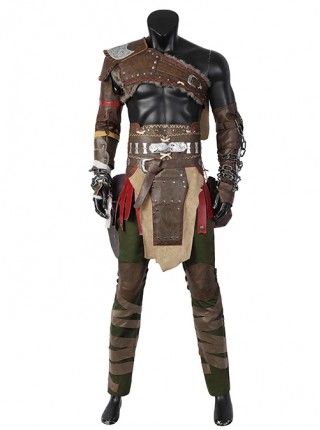 God Of War Ragnarok Kratos Halloween Cosplay Costume Brown Exquisite Clothes Set