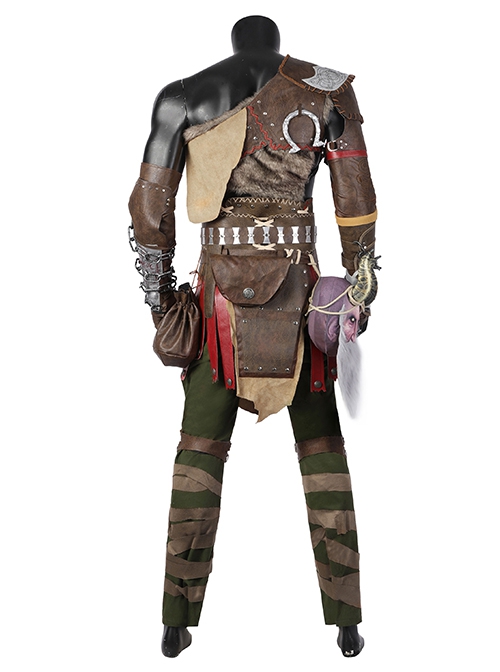 God Of War Ragnarok Kratos Halloween Cosplay Costume Brown Exquisite Clothes Set