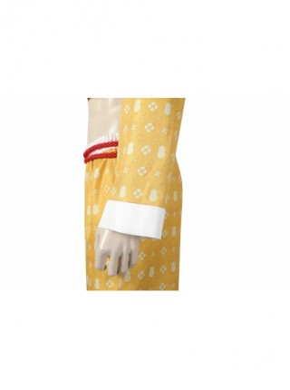 Street Fighter 6 Jamie Halloween Cosplay Costume Yellow Print Costume Waist Gourd Accessory Set