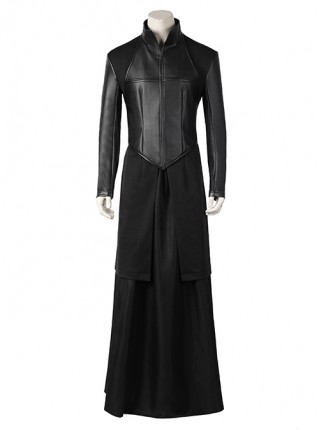 The Sandman Morpheus Halloween Cosplay Costume Black Long Sleeve Top Leather Vest Skirt Set